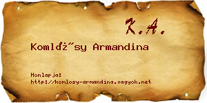 Komlósy Armandina névjegykártya